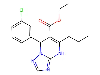 ethyl 7-(3-chlorophenyl)-5-propyl-4,7-dihydro[1,2,4]triazolo[1,5-a]pyrimidine-6-carboxylate structure
