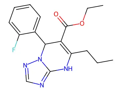 ethyl 7-(2-fluorophenyl)-5-propyl-4,7-dihydro[1,2,4]triazolo[1,5-a]pyrimidine-6-carboxylate structure