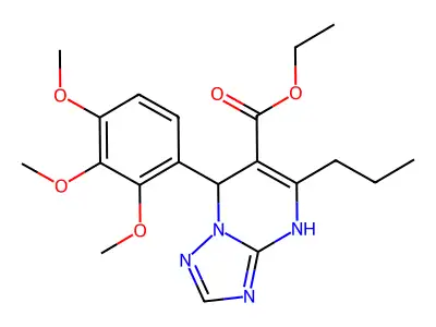 ethyl 5-propyl-7-(2,3,4-trimethoxyphenyl)-4,7-dihydro[1,2,4]triazolo[1,5-a]pyrimidine-6-carboxylate structure