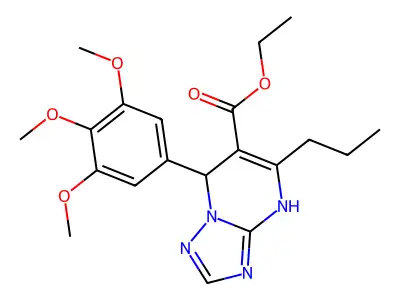 ethyl 5-propyl-7-(3,4,5-trimethoxyphenyl)-4,7-dihydro[1,2,4]triazolo[1,5-a]pyrimidine-6-carboxylate structure