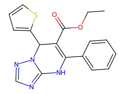 ethyl 5-phenyl-7-(2-thienyl)-4,7-dihydro[1,2,4]triazolo[1,5-a]pyrimidine-6-carboxylate structure
