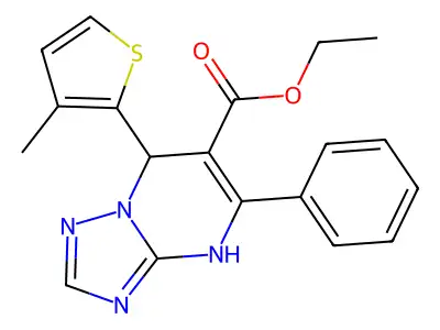 ethyl 7-(3-methylthiophen-2-yl)-5-phenyl-4,7-dihydro[1,2,4]triazolo[1,5-a]pyrimidine-6-carboxylate structure