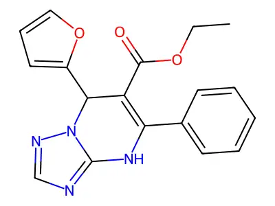 ethyl 7-(2-furyl)-5-phenyl-4,7-dihydro[1,2,4]triazolo[1,5-a]pyrimidine-6-carboxylate structure