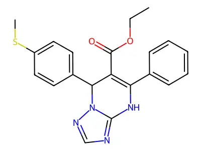 ethyl 7-[4-(methylsulfanyl)phenyl]-5-phenyl-4,7-dihydro[1,2,4]triazolo[1,5-a]pyrimidine-6-carboxylate structure