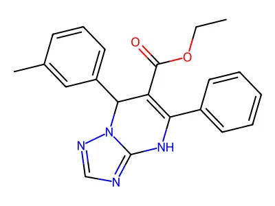 ethyl 7-(3-methylphenyl)-5-phenyl-4,7-dihydro[1,2,4]triazolo[1,5-a]pyrimidine-6-carboxylate structure