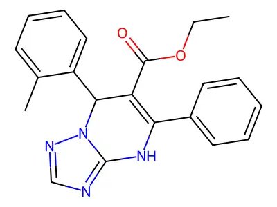 ethyl 7-(2-methylphenyl)-5-phenyl-4,7-dihydro[1,2,4]triazolo[1,5-a]pyrimidine-6-carboxylate structure