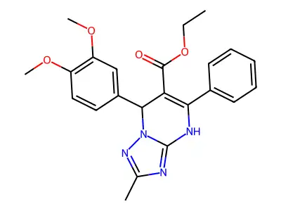 ethyl 7-(3,4-dimethoxyphenyl)-2-methyl-5-phenyl-4,7-dihydro[1,2,4]triazolo[1,5-a]pyrimidine-6-carboxylate structure