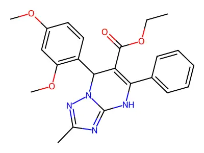ethyl 7-(2,4-dimethoxyphenyl)-2-methyl-5-phenyl-4,7-dihydro[1,2,4]triazolo[1,5-a]pyrimidine-6-carboxylate structure