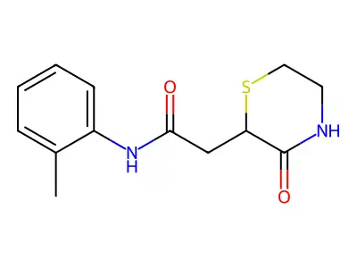 N-(2-methylphenyl)-2-(3-oxothiomorpholin-2-yl)acetamide structure