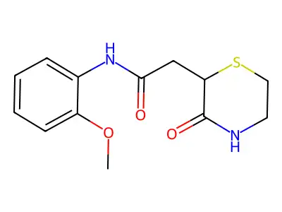 N-(2-methoxyphenyl)-2-(3-oxothiomorpholin-2-yl)acetamide structure