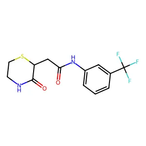 2-(3-oxothiomorpholin-2-yl)-N-[3-(trifluoromethyl)phenyl]acetamide structure