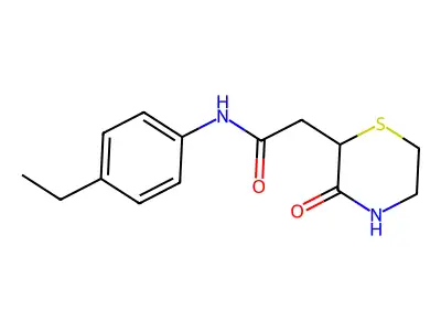 N-(4-ethylphenyl)-2-(3-oxothiomorpholin-2-yl)acetamide structure