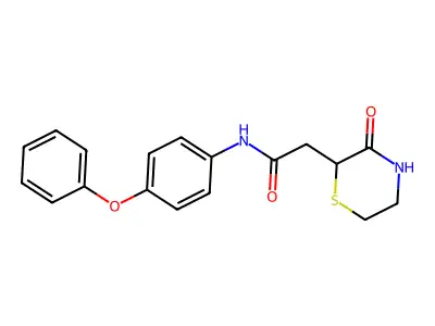 2-(3-oxothiomorpholin-2-yl)-N-(4-phenoxyphenyl)acetamide structure