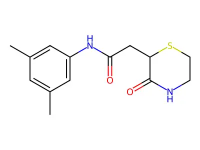 N-(3,5-dimethylphenyl)-2-(3-oxothiomorpholin-2-yl)acetamide structure