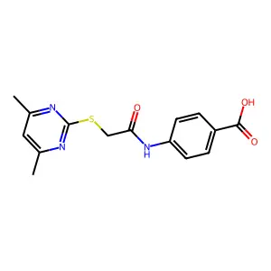 4-(2-((4,6-Dimethylpyrimidin-2-yl)thio)acetamido)benzoic acid structure