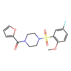 1-[(5-Fluoro-2-methoxyphenyl)sulfonyl]-4-(2-furoyl)piperazine structure