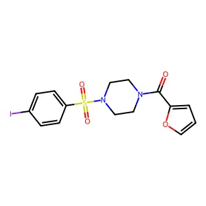 2-Furyl 4-[(4-iodophenyl)sulfonyl]piperazinyl ketone structure