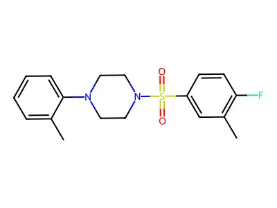 1-[(4-Fluoro-3-methylphenyl)sulfonyl]-4-(2-methylphenyl)piperazine structure