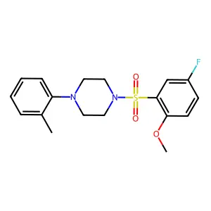 1-(5-Fluoro-2-methoxyphenyl)sulfonyl-4-(2-methylphenyl)piperazine structure