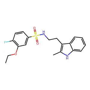 3-ethoxy-4-fluoro-N-[2-(2-methyl-1H-indol-3-yl)ethyl]benzene-1-sulfonamide structure