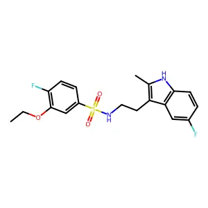 3-ethoxy-4-fluoro-N-[2-(5-fluoro-2-methyl-1H-indol-3-yl)ethyl]benzene-1-sulfonamide structure
