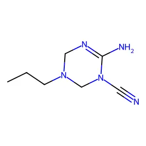 6-amino-3-propyl-3,4-dihydro-1,3,5-triazine-1(2H)-carbonitrile structure