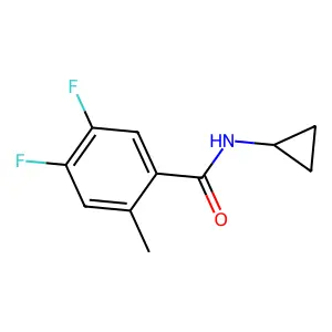 N-cyclopropyl-4,5-difluoro-2-methylbenzamide structure
