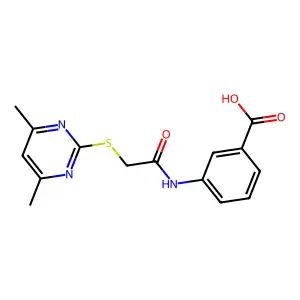 3-({[(4,6-Dimethylpyrimidin-2-yl)thio]acetyl}amino)benzoic acid structure