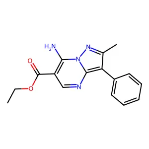 Ethyl 7-amino-2-methyl-3-phenylpyrazolo[1,5-a]pyrimidine-6-carboxylate structure