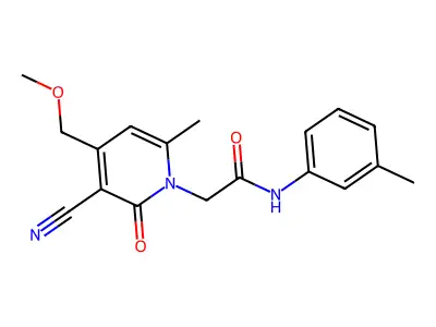 2-[3-cyano-4-(methoxymethyl)-6-methyl-2-oxopyridin-1(2H)-yl]-N-(3-methylphenyl)acetamide structure
