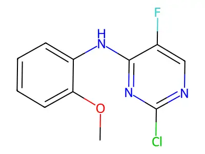 2-chloro-5-fluoro-N-(2-methoxyphenyl)pyrimidin-4-amine structure