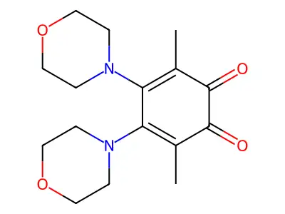 3,6-Dimethyl-4,5-di(4-morpholinyl)benzo-1,2-quinone structure