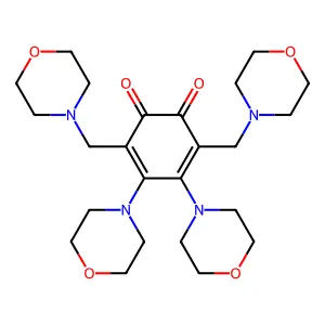4,5-Di(4-morpholinyl)-3,6-bis(4-morpholinylmethyl)benzo-1,2-quinone structure