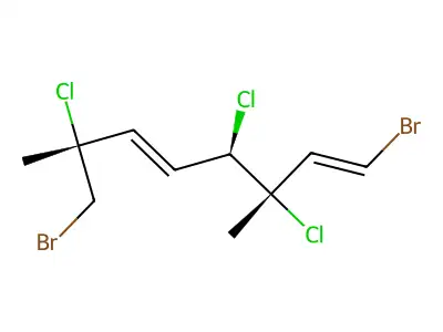 (3R,4S,7S)-1,8-dibromo-3,4,7-trichloro-3,7-dimethylocta-1,5-diene structure