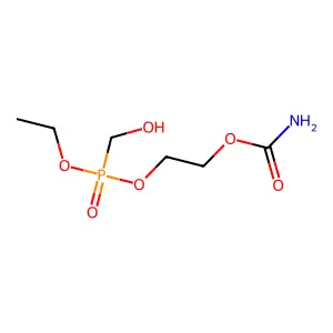 Phosphonic acid, P-(hydroxymethyl)-, 2-((aminocarbonyl)oxy)ethyl ethyl ester structure