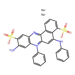 Benzo(a)phenazinium, 9-amino-7-phenyl-5-(phenylamino)-4,10-disulfo-, inner salt, disodium salt structure