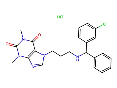 7-(3-(4-Chlorobenzidrilammino)propil)teofiline structure