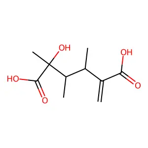 Hexanedioic acid, 2-hydroxy-2,3,4-trimethyl-5-methylene- structure