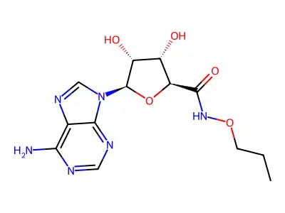 Ribofuranuronamide, 1-(6-amino-9H-purin-9-yl)-1-deoxy-N-propoxy-, hemihydrate structure