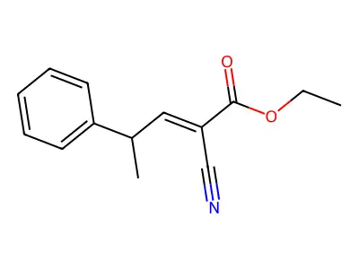 Ethyl 2-cyano-4-phenylpent-2-enoate structure