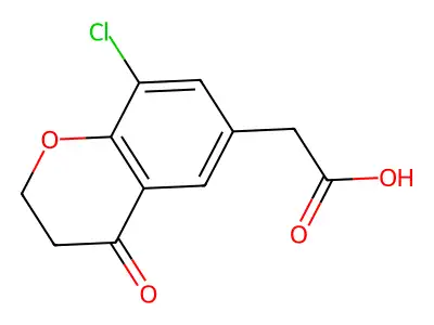 2H-1-Benzopyran-6-acetic acid, 3,4-dihydro-8-chloro-4-oxo- structure