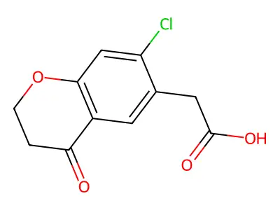 2H-1-Benzopyran-6-acetic acid, 3,4-dihydro-7-chloro-4-oxo- structure