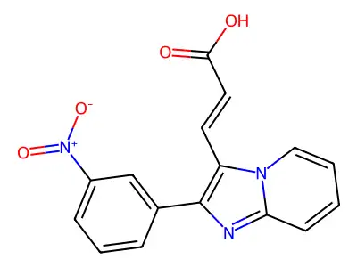 3-[2-(3-Nitrophenyl)imidazo[1,2-a]pyridin-3-yl]prop-2-enoic acid structure