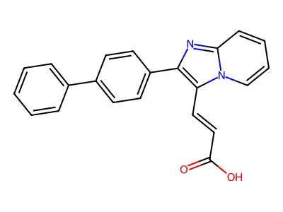 3-(2-Biphenyl-4-yl-imidazo[1,2-a]pyridin-3-yl)-acrylic acid structure