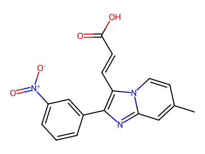 3-[7-Methyl-2-(3-nitrophenyl)imidazo[1,2-a]pyridin-3-yl]prop-2-enoic acid structure