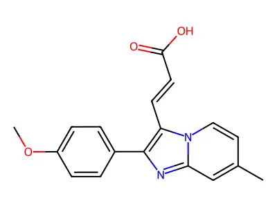 3-[2-(4-Methoxyphenyl)-7-methylimidazo[1,2-a]pyridin-3-yl]prop-2-enoic acid structure