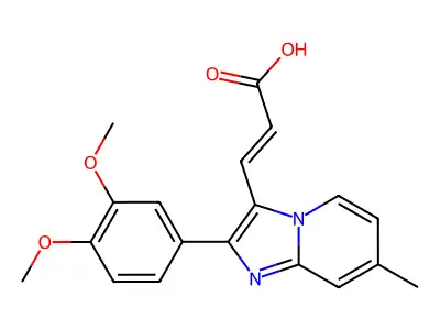 3-[2-(3,4-Dimethoxyphenyl)-7-methylimidazo-[1,2-a]pyridin-3-yl]acrylic acid structure
