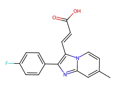 3-[2-(4-Fluorophenyl)-7-methylimidazo[1,2-a]pyridin-3-yl]prop-2-enoic acid structure
