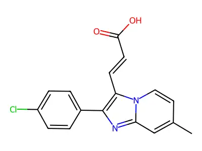 3-[2-(4-Chlorophenyl)-7-methylimidazo[1,2-a]pyridin-3-yl]prop-2-enoic acid structure