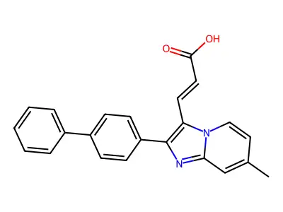 3-(2-([1,1'-Biphenyl]-4-yl)-7-methylimidazo[1,2-a]pyridin-3-yl)acrylic acid structure